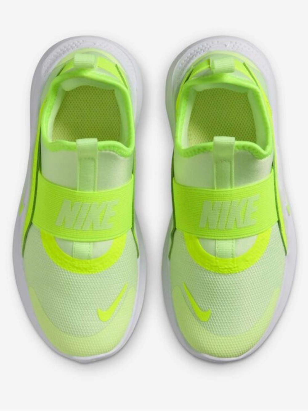 Nike Kids Youth Unisex Volt Green White Flex Runner 4 Shoes Size 3